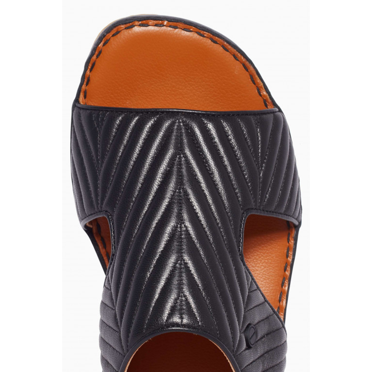 Private Collection - Western Arca Matelasse Chevron Lambskin Sandals