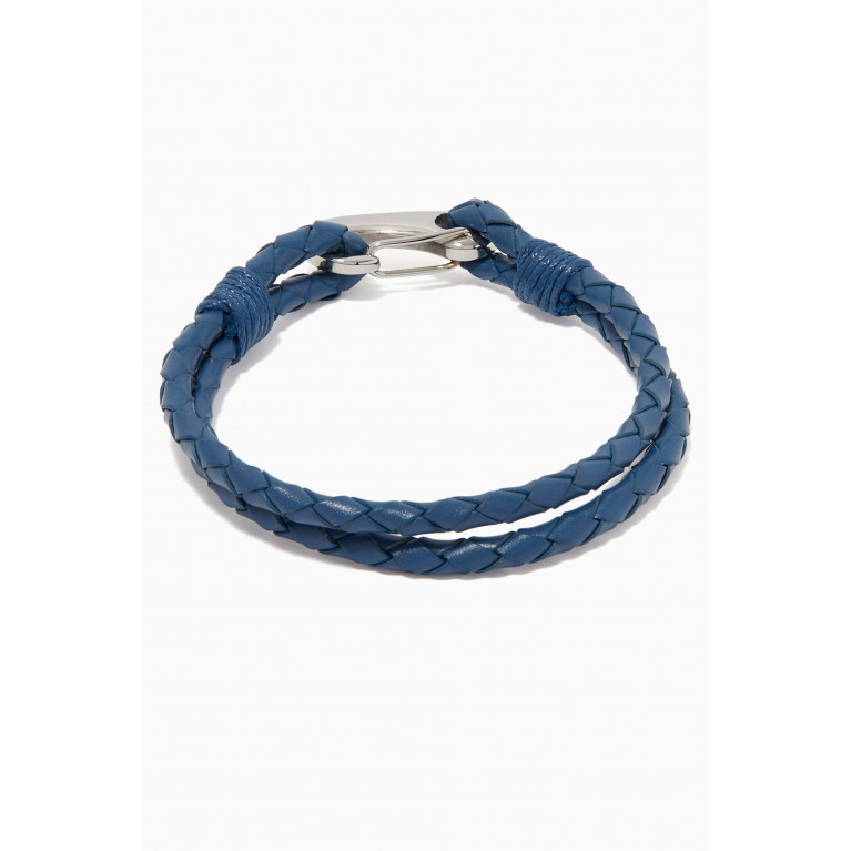 Roderer - Elio 2-Line Woven Leather Bracelet Blue