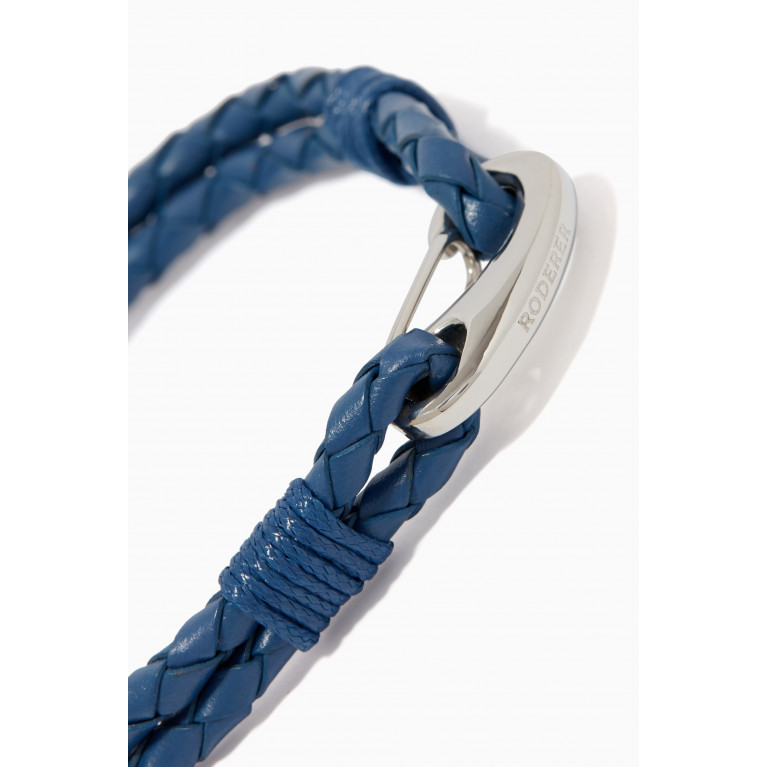 Roderer - Elio 2-Line Woven Leather Bracelet Blue