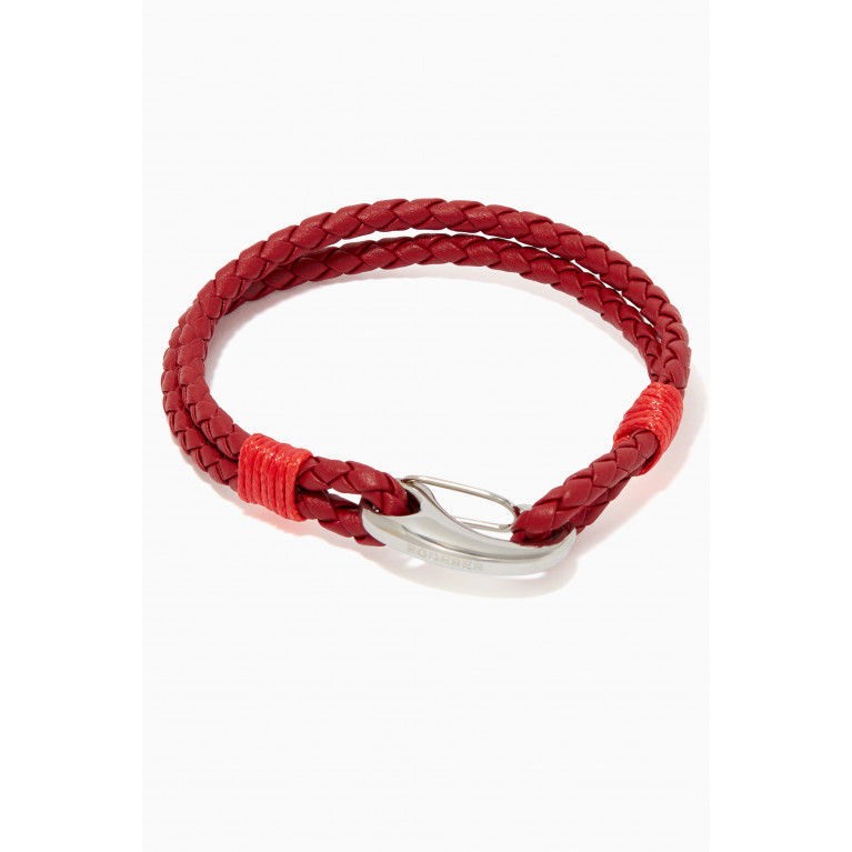 Roderer - Elio 2-Line Woven Leather Bracelet Red
