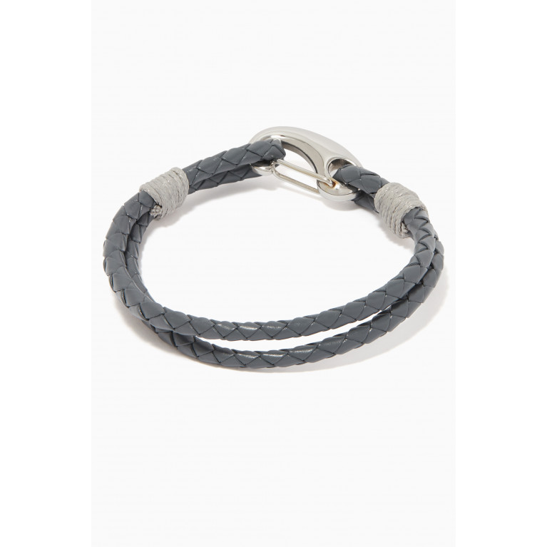 Roderer - Elio 2-Line Woven Leather Bracelet Grey