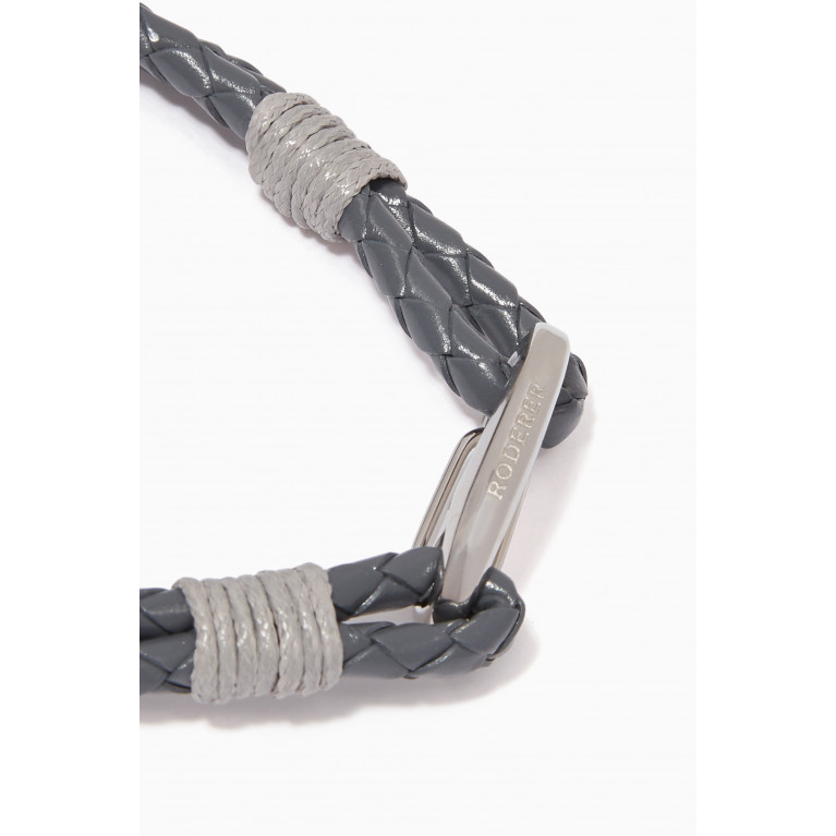 Roderer - Elio 2-Line Woven Leather Bracelet Grey