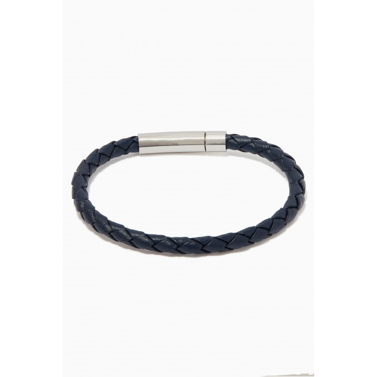 Roderer - Matteo Woven Leather Bracelet Blue