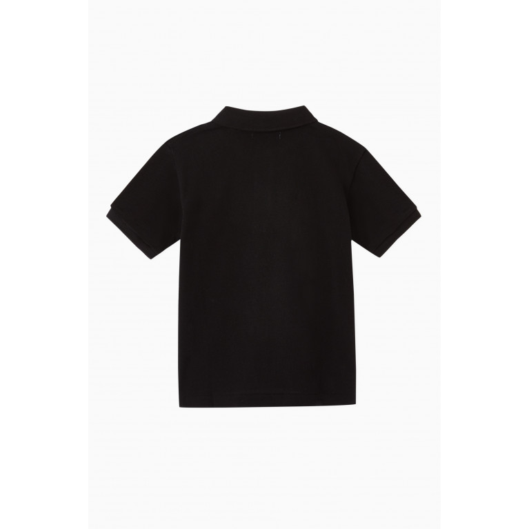 Comme des Garçons - Logo Appliqué Cotton Piqué Polo Black