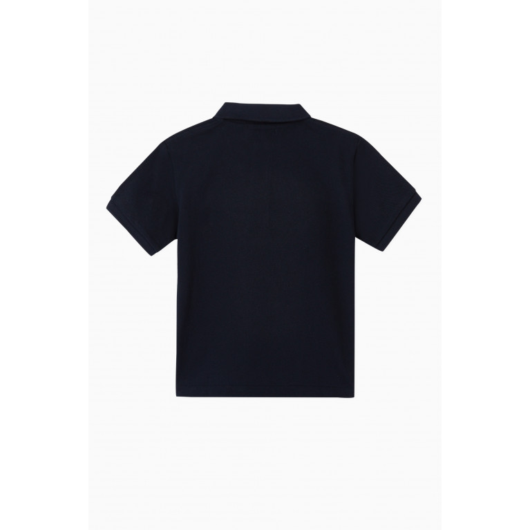 Comme des Garçons  - Logo Appliqué Cotton Piqué Polo Blue