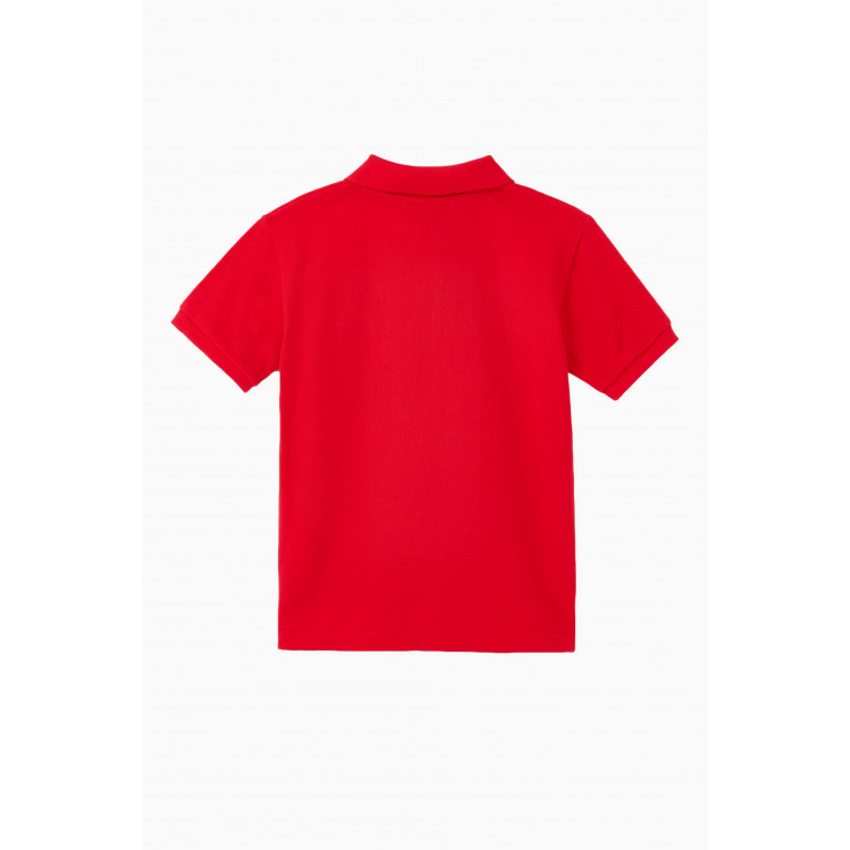 Comme des Garçons  - Logo Appliqué Cotton Piqué Polo Red