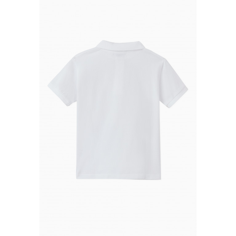 Comme des Garçons  - Logo Appliqué Cotton Piqué Polo White