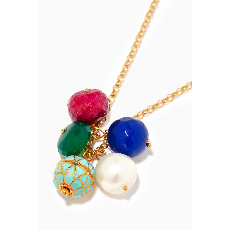 M's Gems - Gold Multi-Drop Pendant Necklace