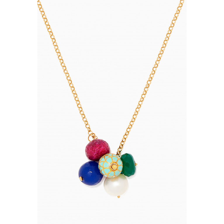 M's Gems - Gold Multi-Drop Pendant Necklace