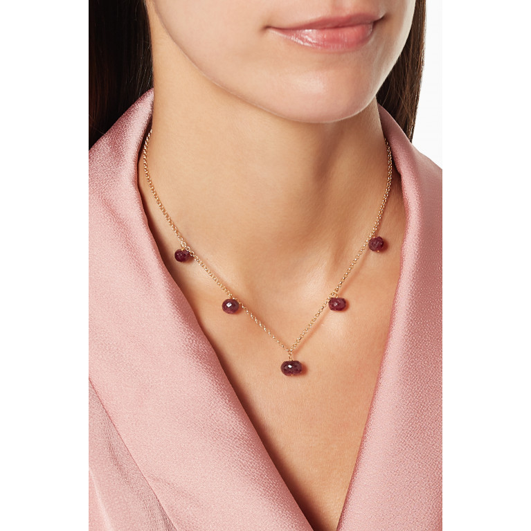 M's Gems - Gold & Ruby Necklace