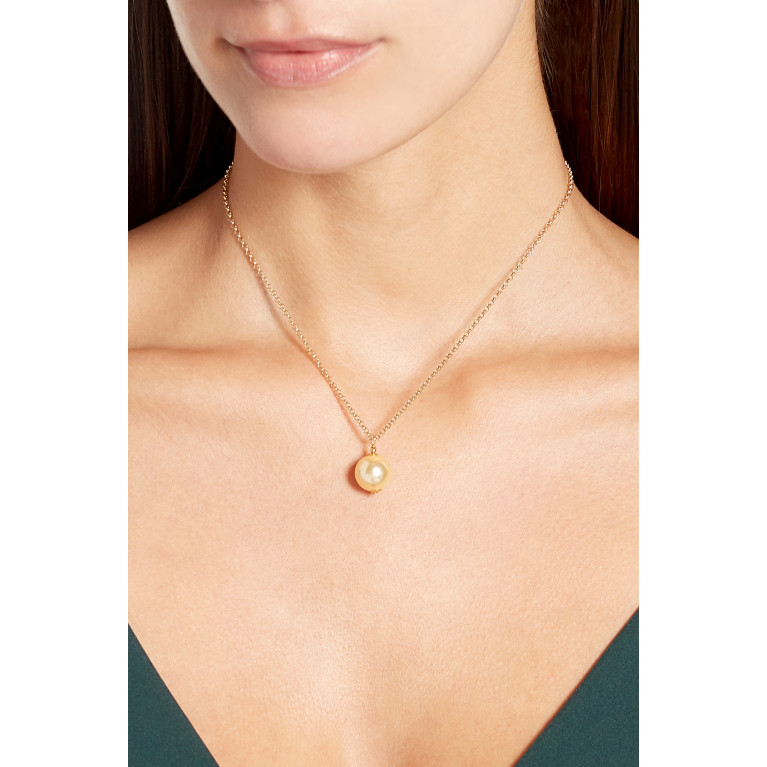 M's Gems - Gold Pearl Pendant Necklace