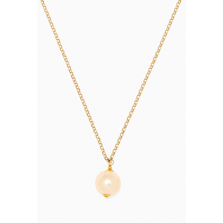 M's Gems - Gold Pearl Pendant Necklace