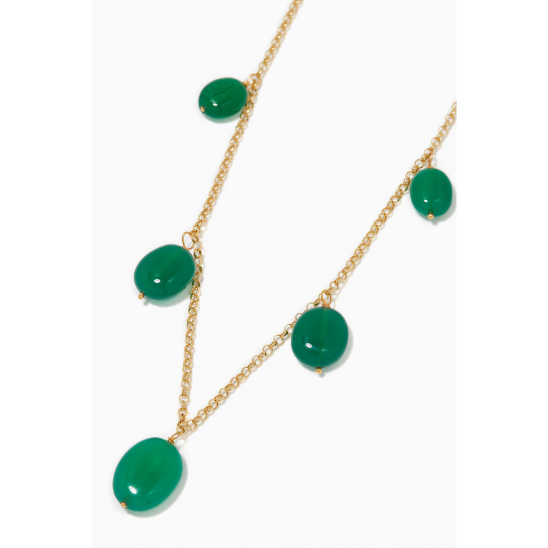 M's Gems - Green Onyx Tumble Necklace