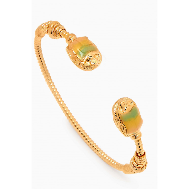 Gas Bijoux - Duality Scaramouche Twist Bracelet in 24kt Gold Plating Multicolour