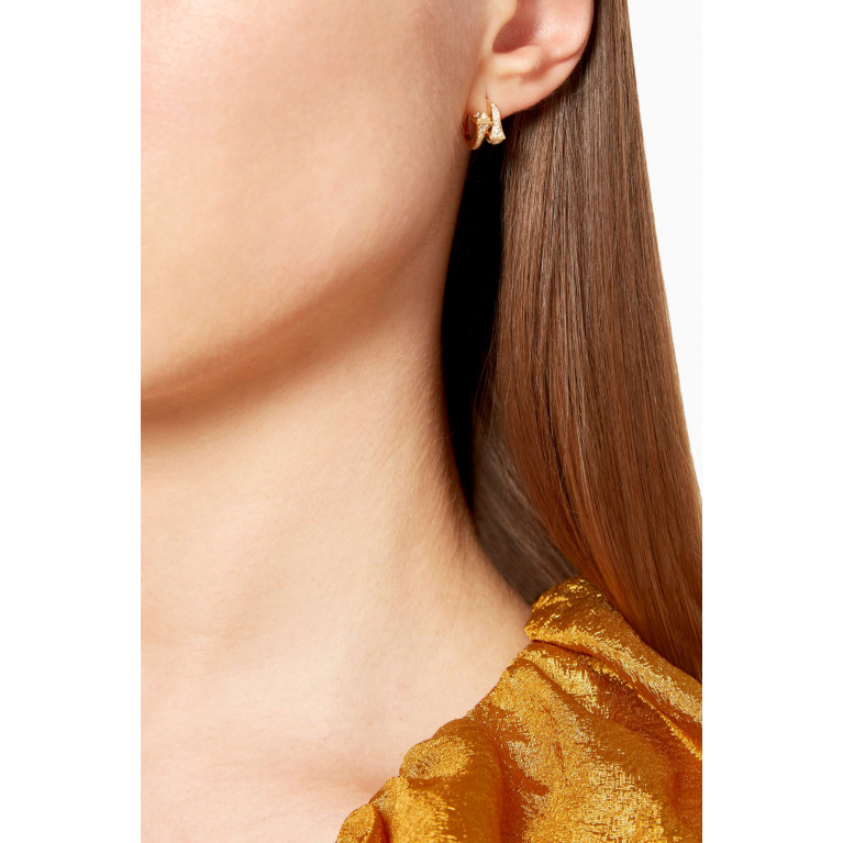 Marli - Cleo Pavé Diamond Huggie Earrings in 18kt Yellow Gold