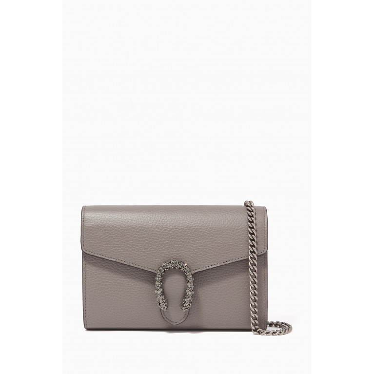Gucci - Mini Dionysus Leather Chain Bag Grey