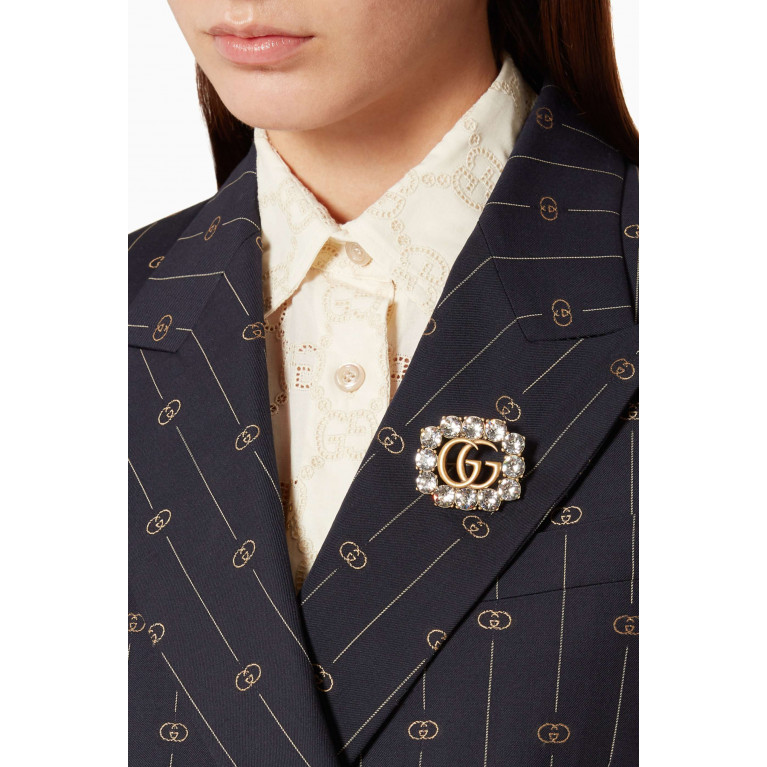 Gucci - Double GG Crystal Brooch
