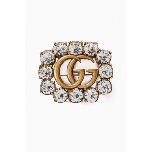 Gucci - Double GG Crystal Brooch