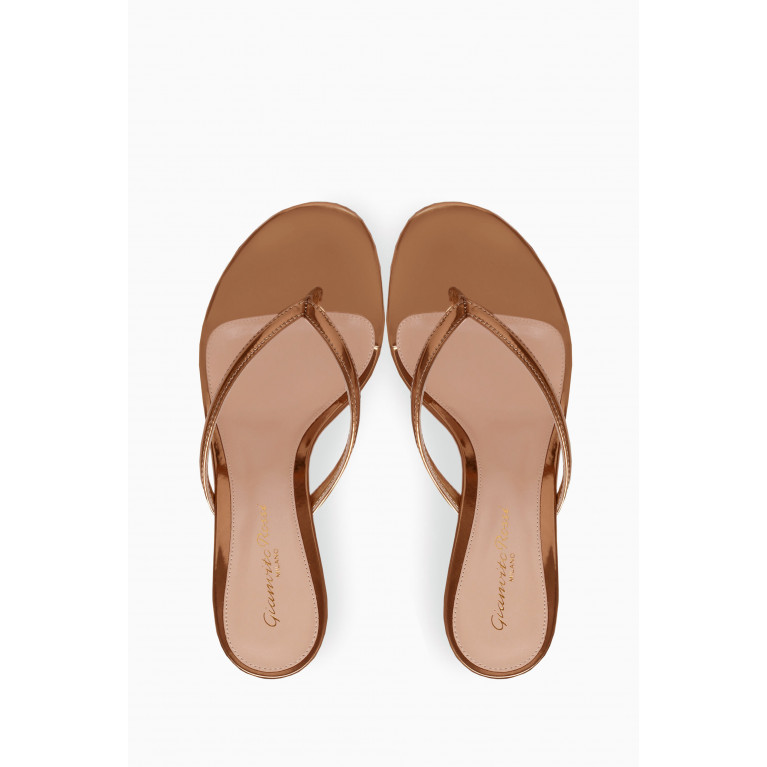 Gianvito Rossi - Calypso 70 Sandals in Mirror Leather Neutral