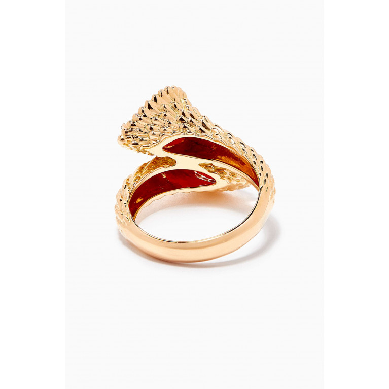 Boucheron - Serpent Bohéme Toi et Moi Carnelian Ring in 18kt Yellow Gold, S Motifs