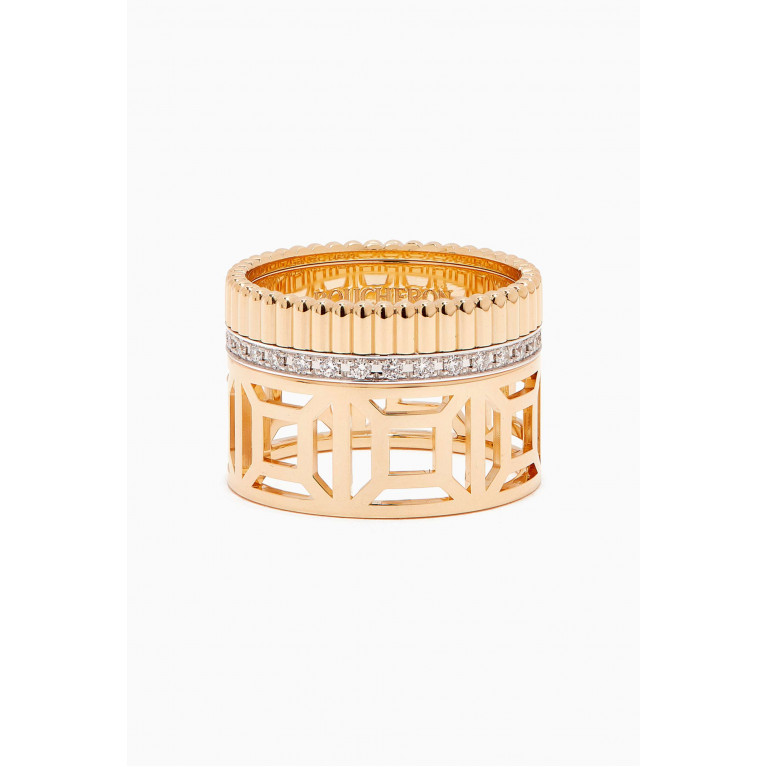 Boucheron - Quatre Radiant Edition Diamond Openwork Ring in 18kt Yellow Gold