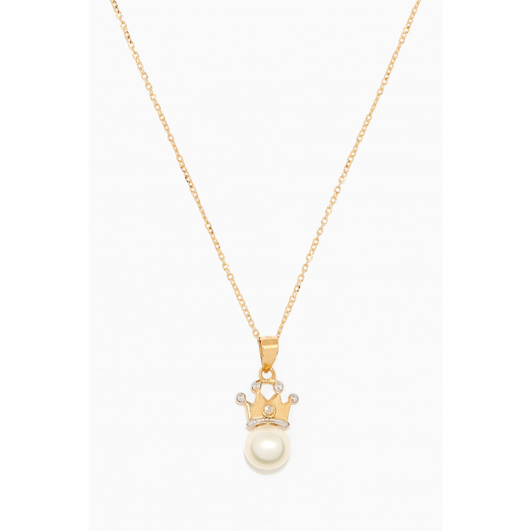 Baby Fitaihi - My Princess Pearl Diamond Pendant in 18kt Yellow Gold Gold