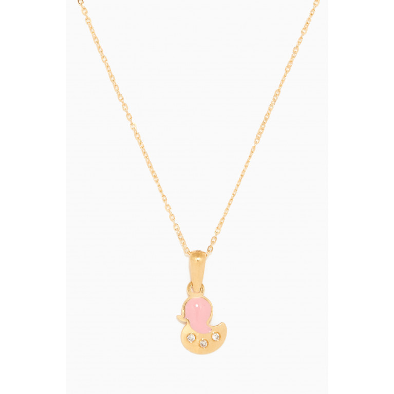 Baby Fitaihi - Duck Diamond Pendant Necklace in 18kt Yellow Gold Gold