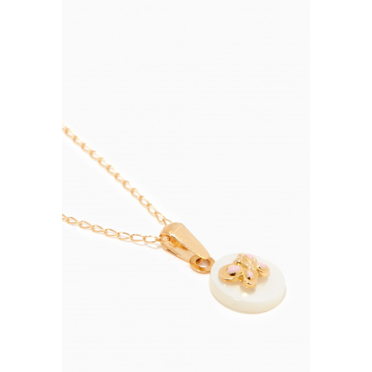 Baby Fitaihi - Butterfly Round Pendant Necklace in 18kt Yellow Gold Gold