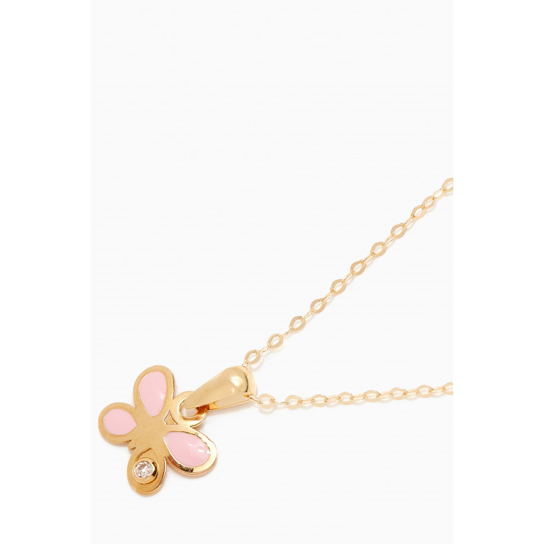 Baby Fitaihi - Butterfly Diamond Pendant in 18kt Yellow Gold Gold