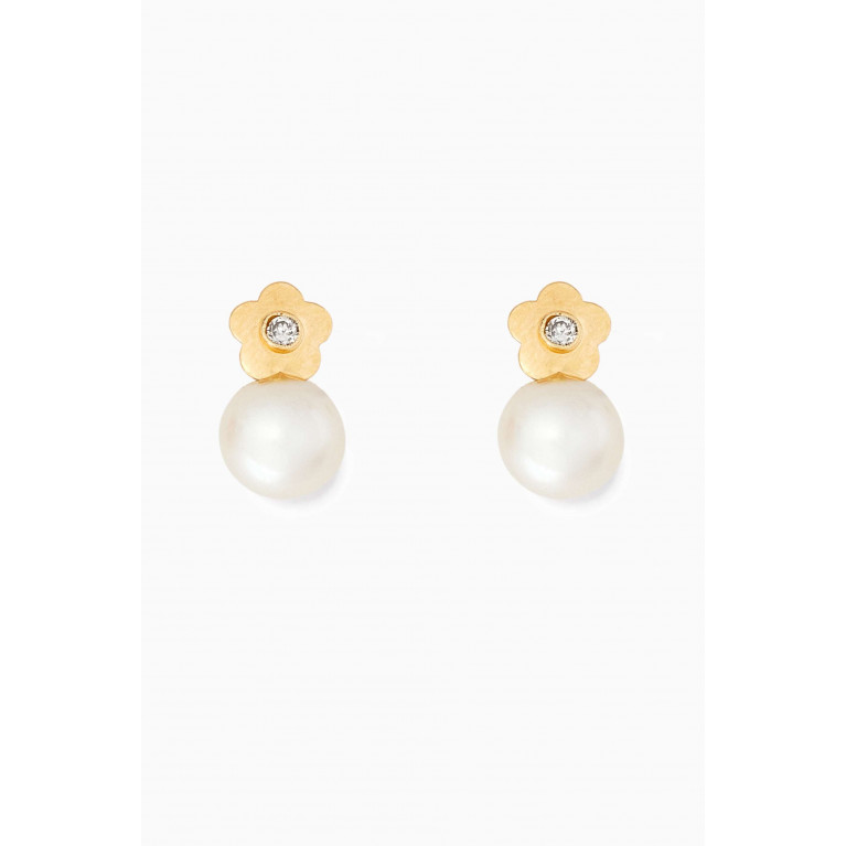 Baby Fitaihi - Flower Pearl Diamond Earrings