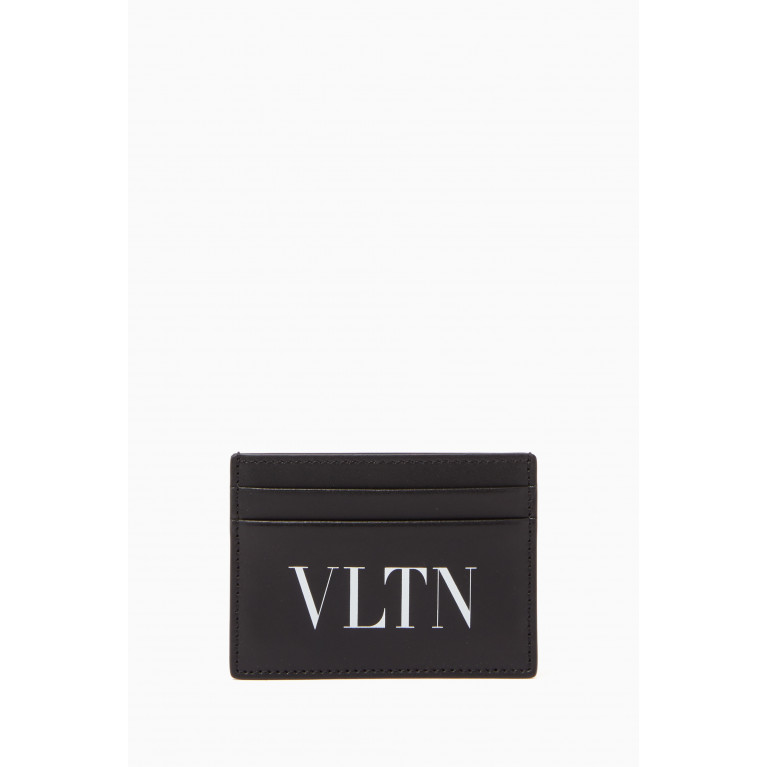 Valentino - Valentino Garavani VLTN Leather Pocket Cardholder Black