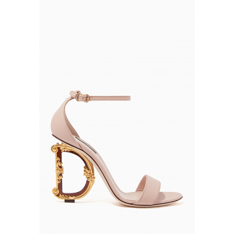 Dolce & Gabbana - DG Baroque Leather Sandals Neutral