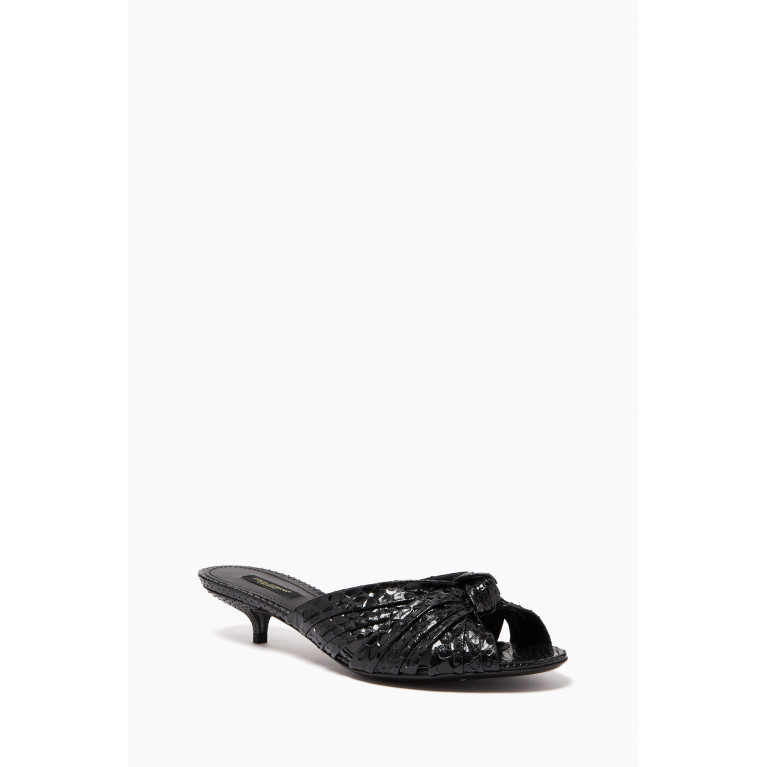 Dolce & Gabbana - Knot Twist Kitten Heel Sandals in Python Leather