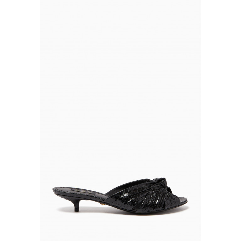 Dolce & Gabbana - Knot Twist Kitten Heel Sandals in Python Leather