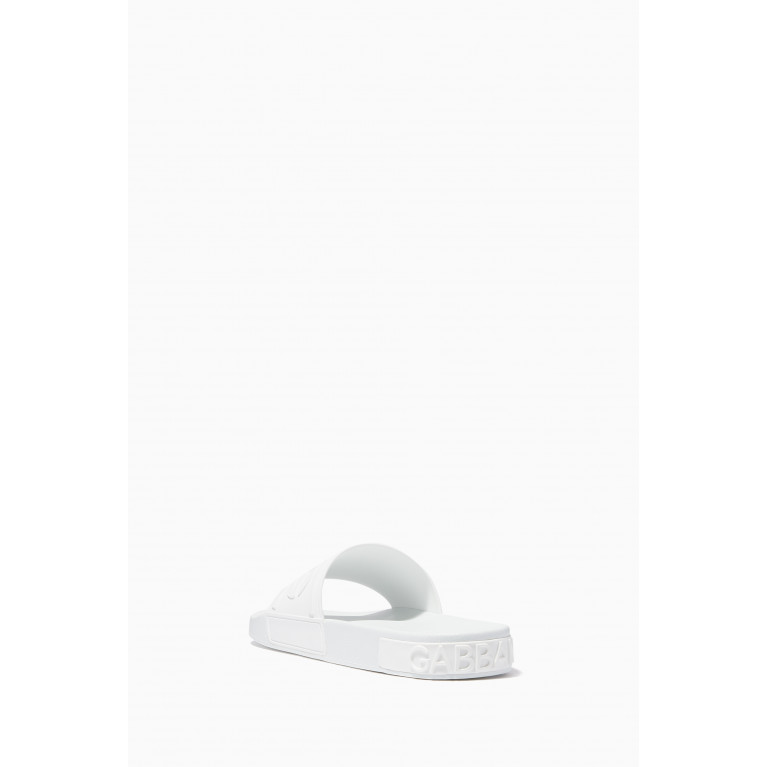 Dolce & Gabbana - DG Logo Rubber Slides White