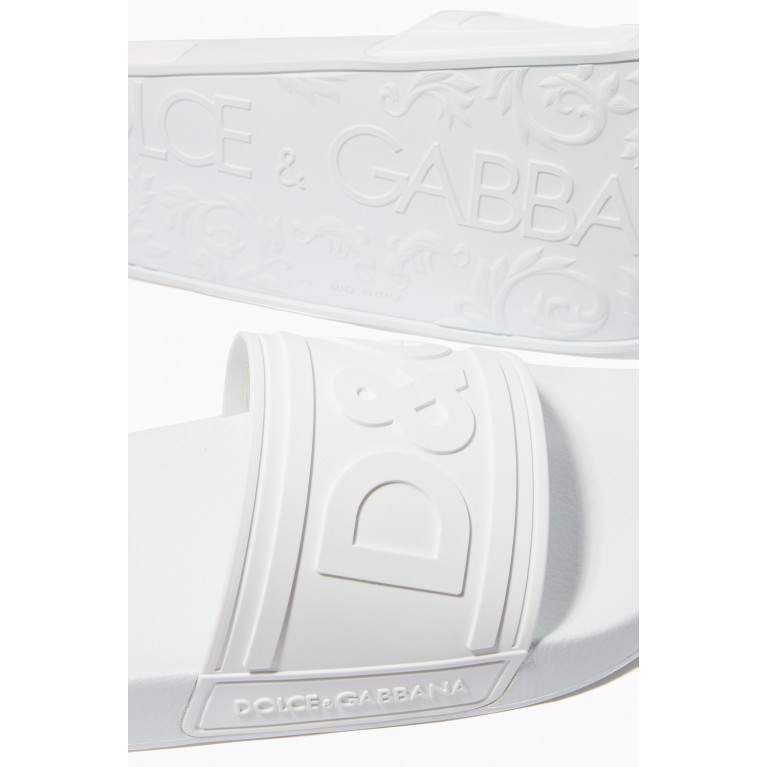 Dolce & Gabbana - DG Logo Rubber Slides White