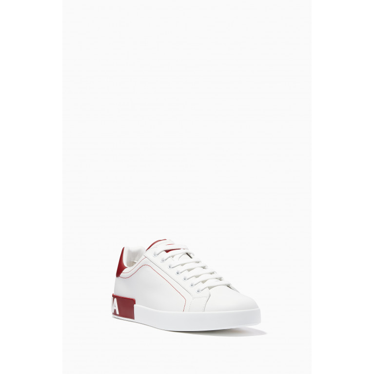 Dolce & Gabbana - Portofino Leather Sneakers Red