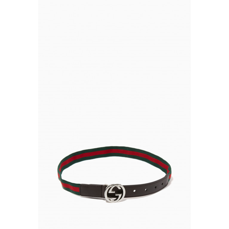 Gucci - GG Web & Leather Belt