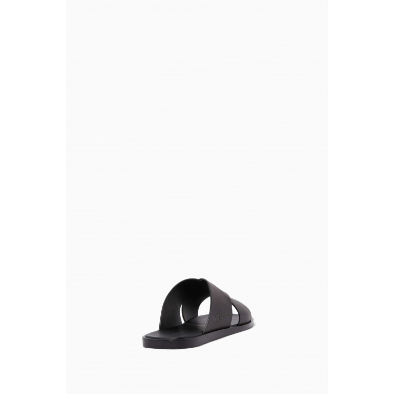Balenciaga - Cross-Over Leather Slides