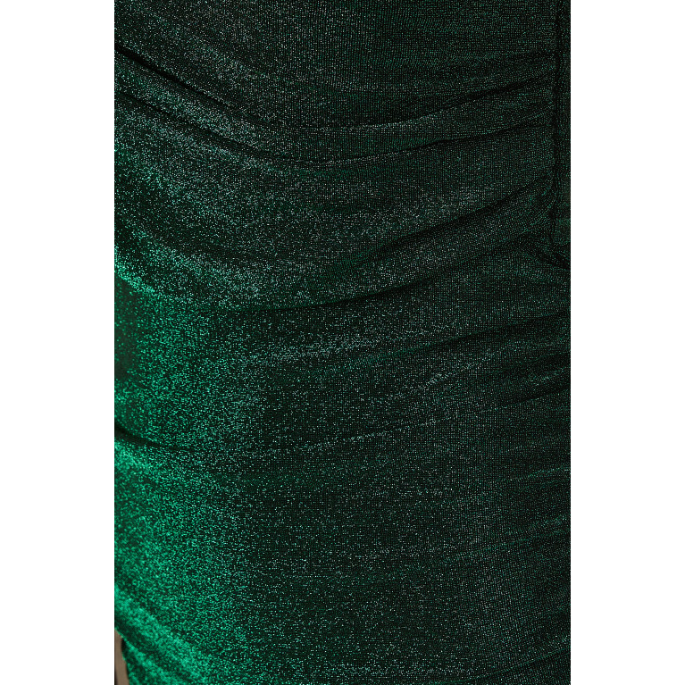 Elle Zeitoune - Valda Metallic Midi Dress Green