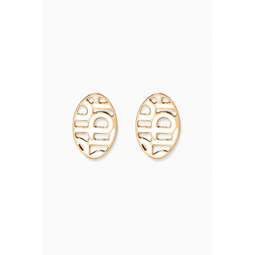 Bil Arabi - Nasj M Letter Gold Earrings