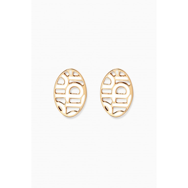 Bil Arabi - Nasj M Letter Gold Earrings