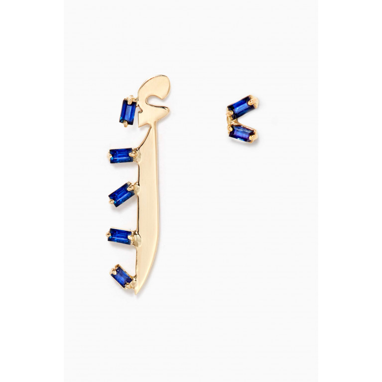 Bil Arabi - Masar Alef Letter Sapphire Earrings