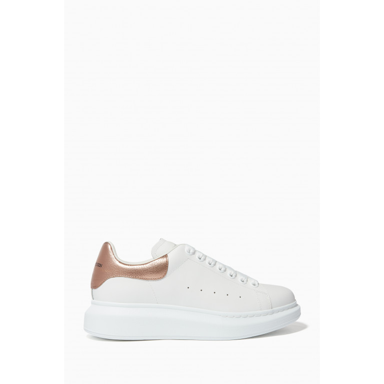 Alexander McQueen - Oversized Leather Sneakers Rose Gold
