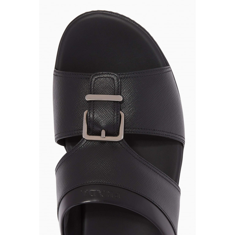 Prada - Saffiano Leather Sandals Black