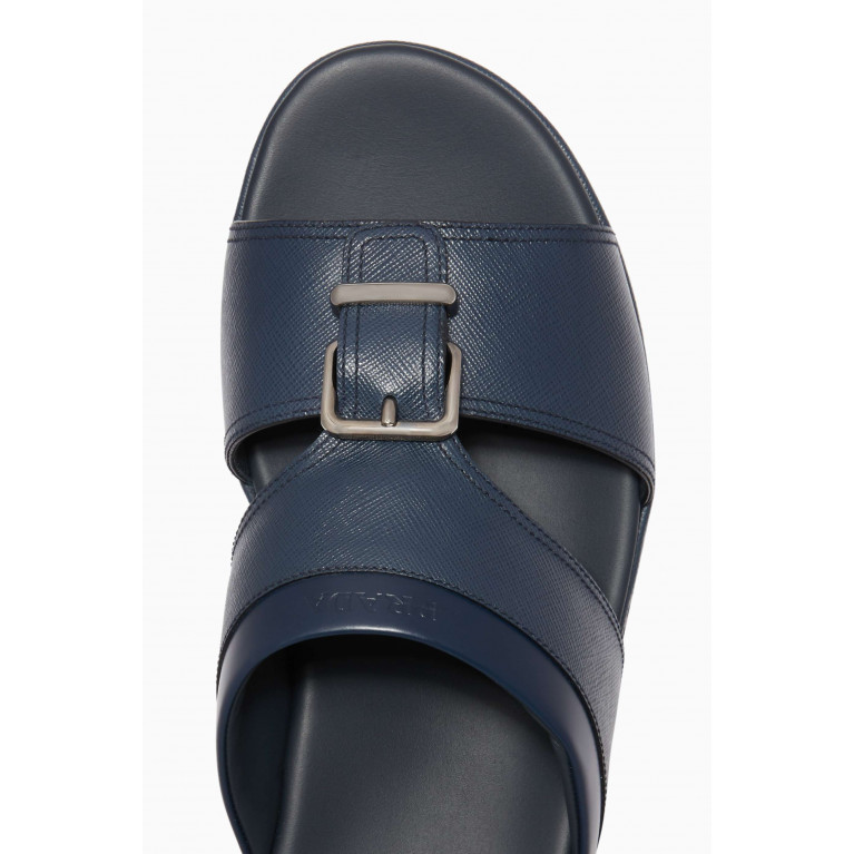 Prada - Saffiano Leather Sandals Blue