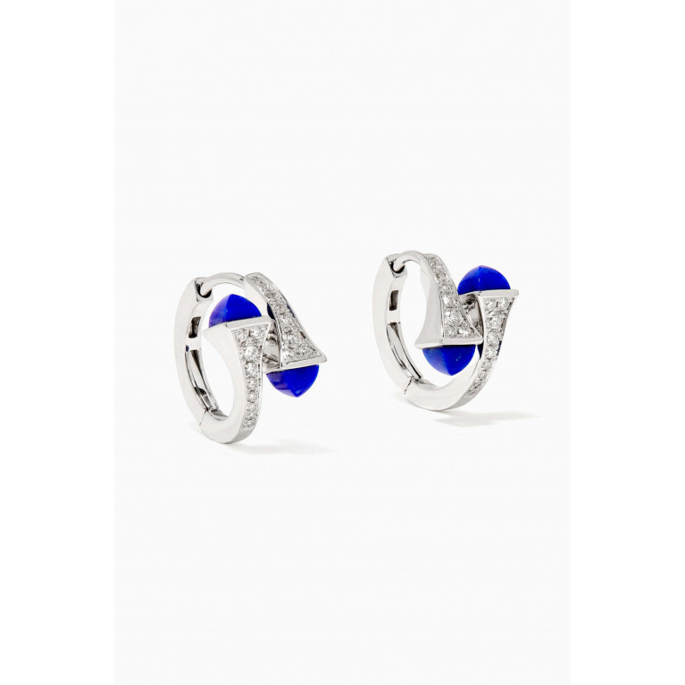 Marli - Cleo Lapis Lazuli & Diamond Huggie Earrings