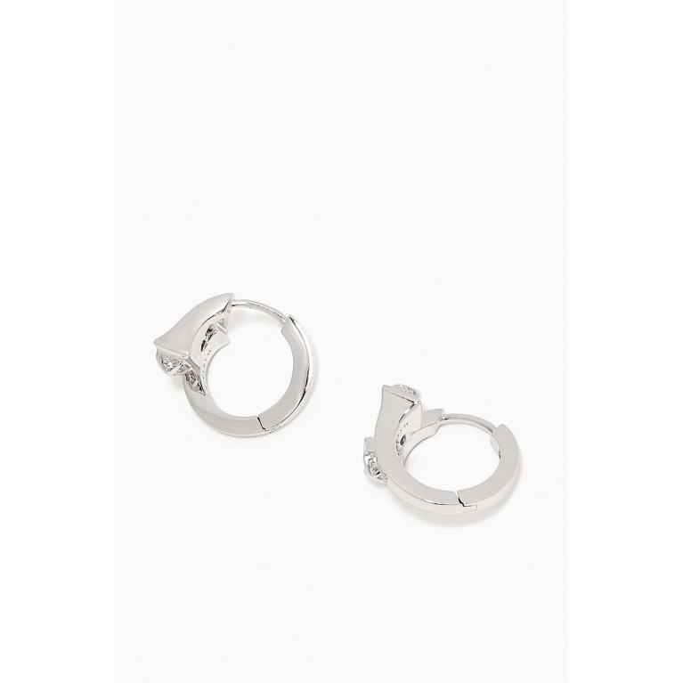 Marli - Cleo Full Diamond Huggie Earrings in 18kt White Gold