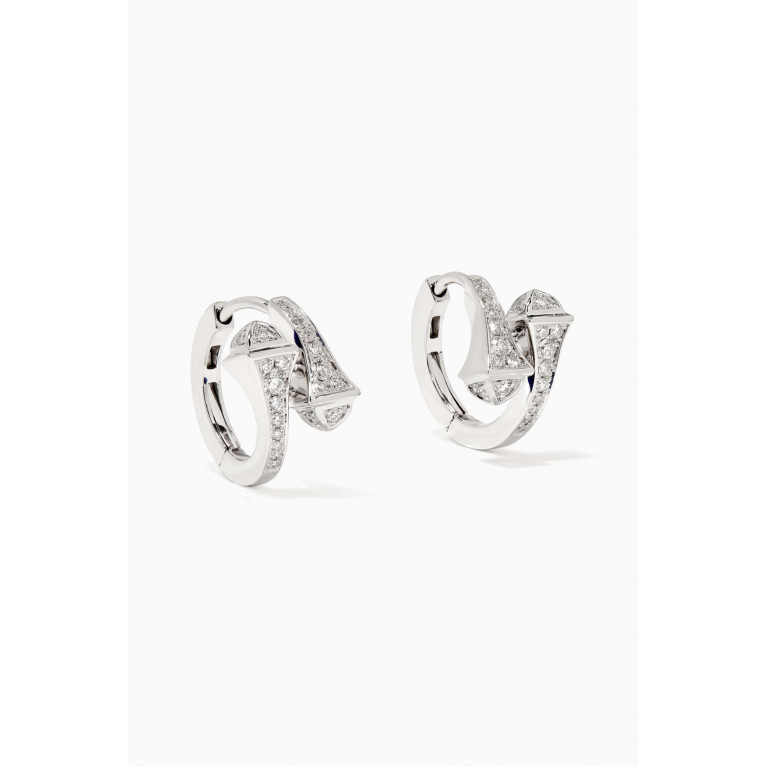 Marli - Cleo Full Diamond Huggie Earrings in 18kt White Gold