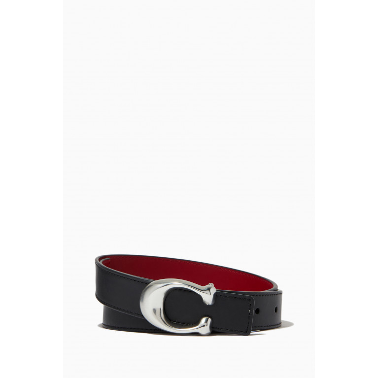 Coach - Signature Buckle Reversible Belt, 25mm Black